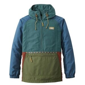 LL Bean Mountain Classic Anorak Jacket Multi Color Pullover